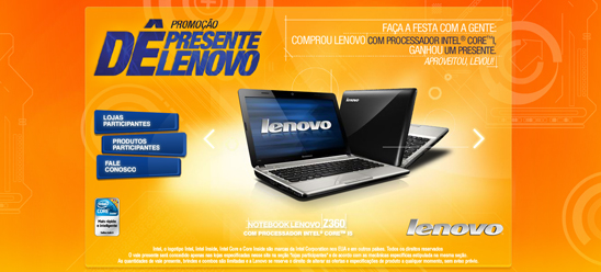 Lenovo – Promoção “Dê Presente Lenovo”