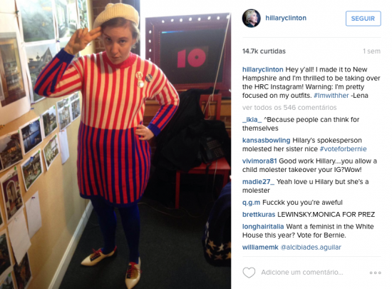 Lena assume Instagram de Hillary Clinton - Magic