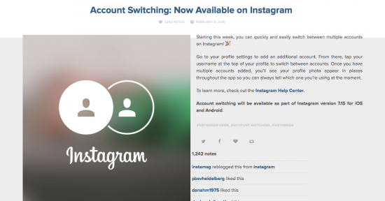 Instagram libera funcao de multiplas contas - Magic