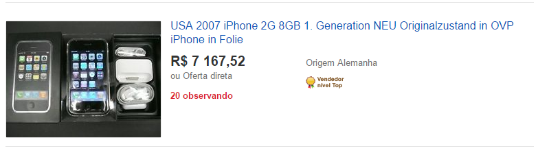 iPhone 2007 à venda