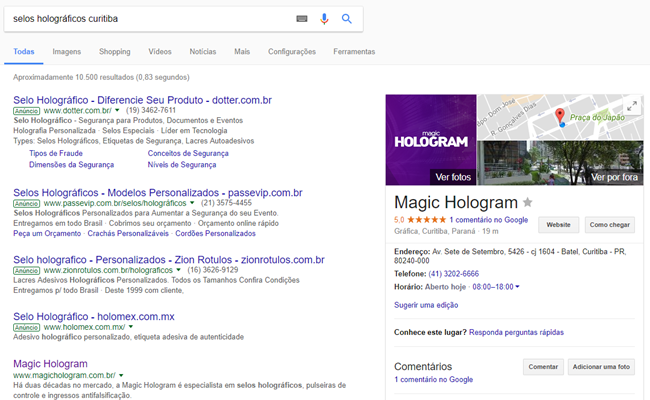 Magic Hologram - Google Meu Negócio