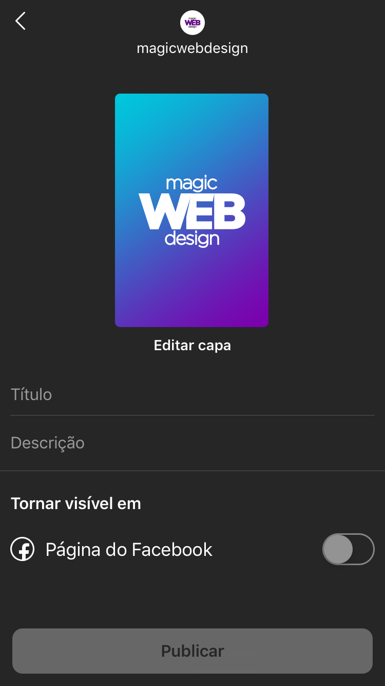 Publicando vídeos no IGTV