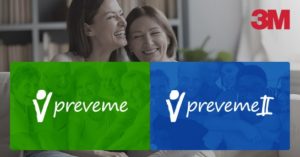 duas mulheres sorrindo e o logo do preveme na imagem