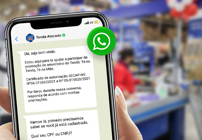 Campanha Tenda 2021 - Integração por WhatsApp via Rede Magic